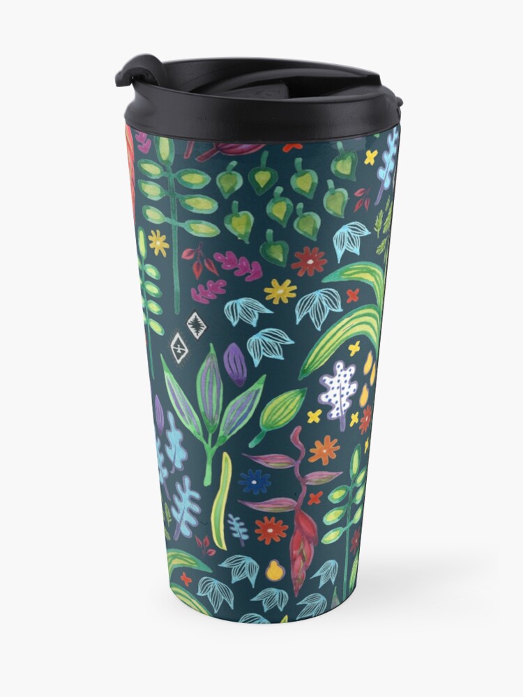 Alternate view of Jungle Flora - watercolour pattern by Cecca Designs Travel Mug