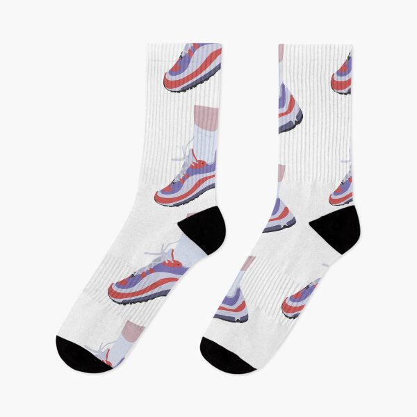 Aperçu de l'œuvre Chaussure de tennis moderne Big Chunky rouge et violet créée et vendue par elmma design.