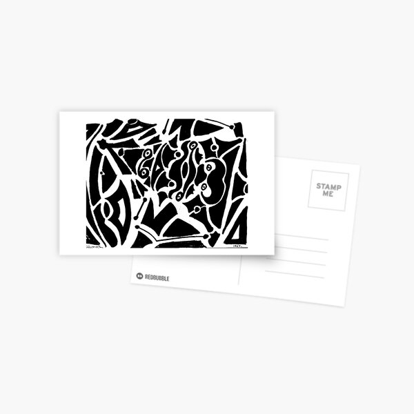 019 - ABSTRACT DESIGN - DAVE EDWARDS - FELT-TIP PEN - 1967 Postcard