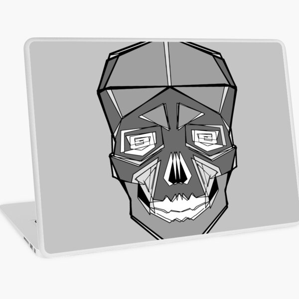 Lined Skull - Grey Laptop Skin