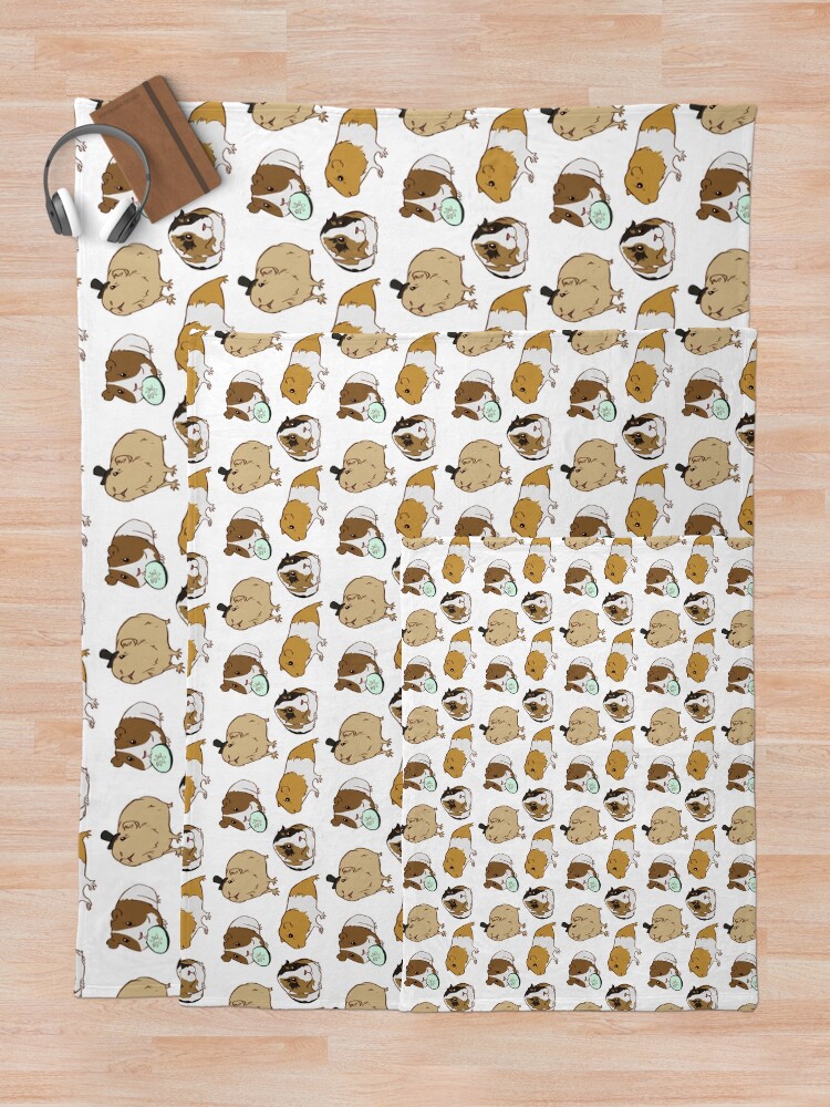 Alternate view of Guinea Pigs pattern Throw Blanket