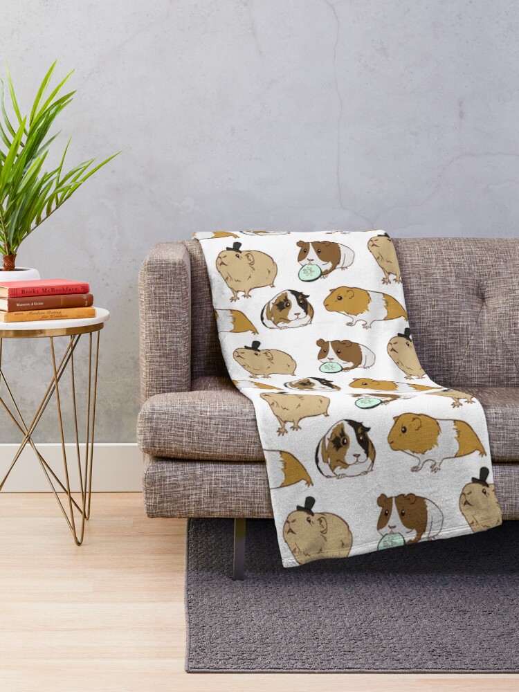 Alternate view of Guinea Pigs pattern Throw Blanket