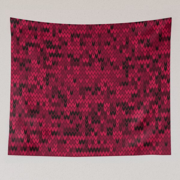 Item preview, Red knitted textiles designed and sold by fuzzyfox.