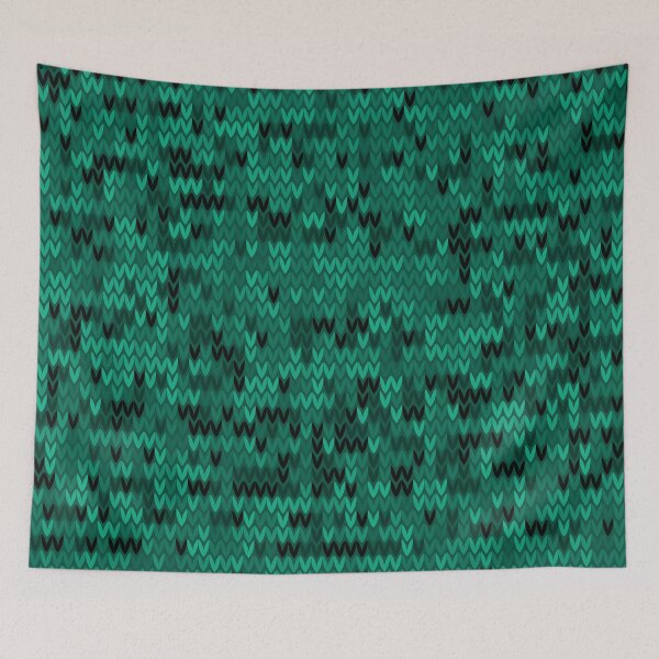 Item preview, Green knitted textiles designed and sold by fuzzyfox.