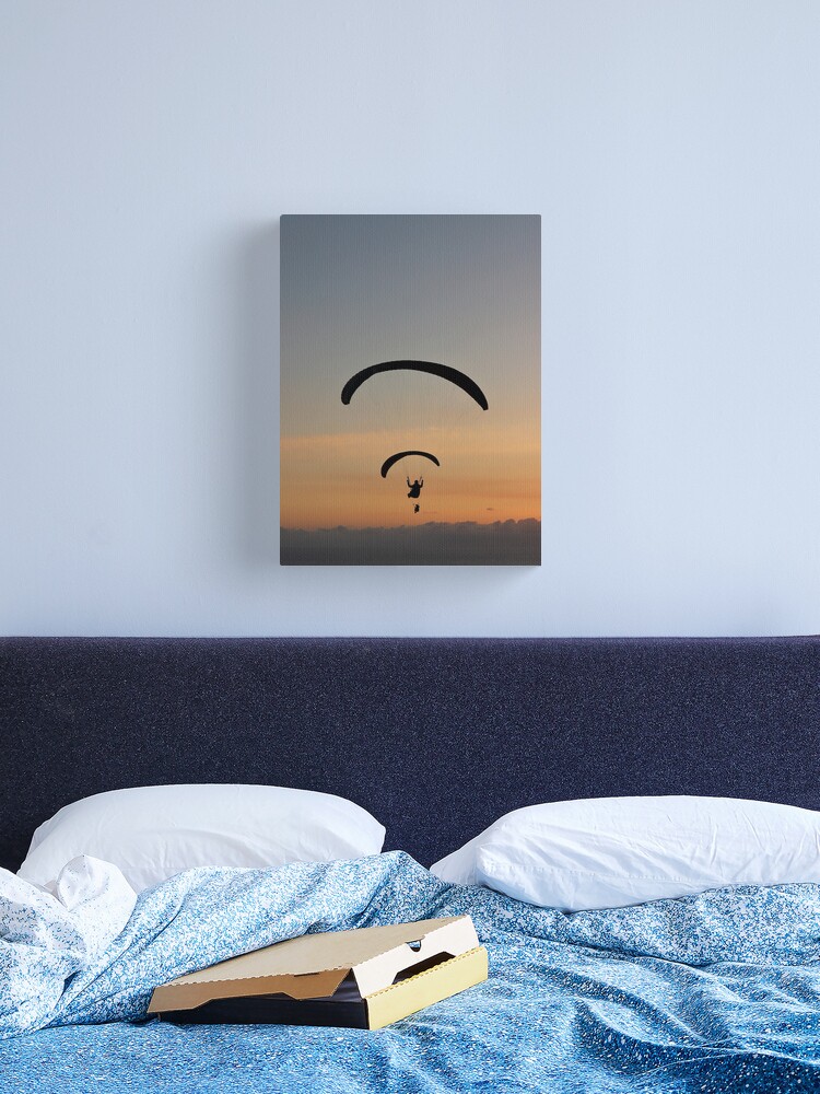 Thumbnail 1 of 3, Canvas Print, Sunset paragliding designed and sold by TalBright.