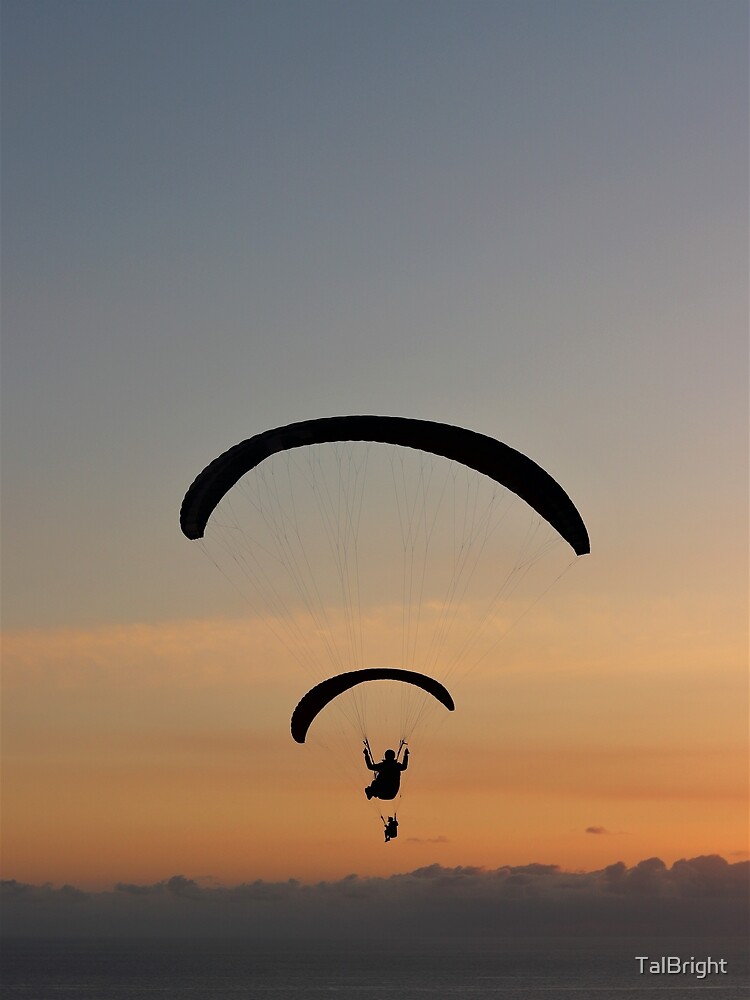 Thumbnail 3 of 3, Canvas Print, Sunset paragliding designed and sold by TalBright.