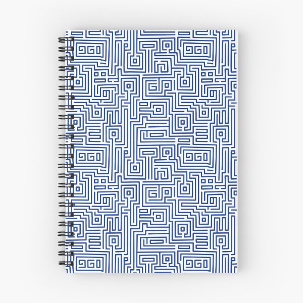 Artikelvorschau, Kuba-Art-Labyrinth-Muster 221019 - Marine-Blau und Weiß entworfen und verkauft von Artberry.