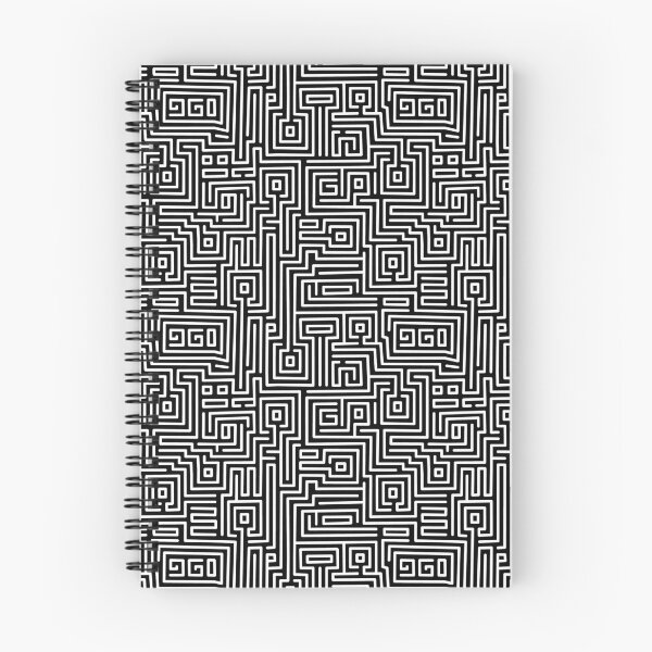 Item preview, Kuba Style Maze Pattern 221019 - White on Black designed and sold by Artberry.