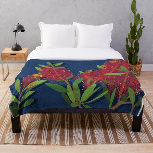 Aperçu de l'œuvre Goupillon Fleurs pourpres Flore australienne créée et vendue par blueidesign.