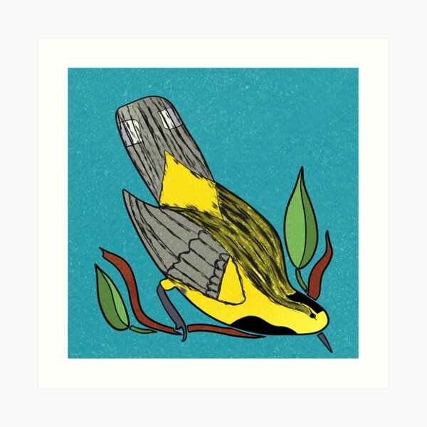 Yellow Bird Backman Warbler Songbird 6 of 9 Art Print