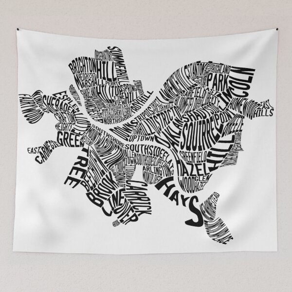 Item preview, Neighborhoods of Pittsburgh in Black On White designed and sold by samvschantz.