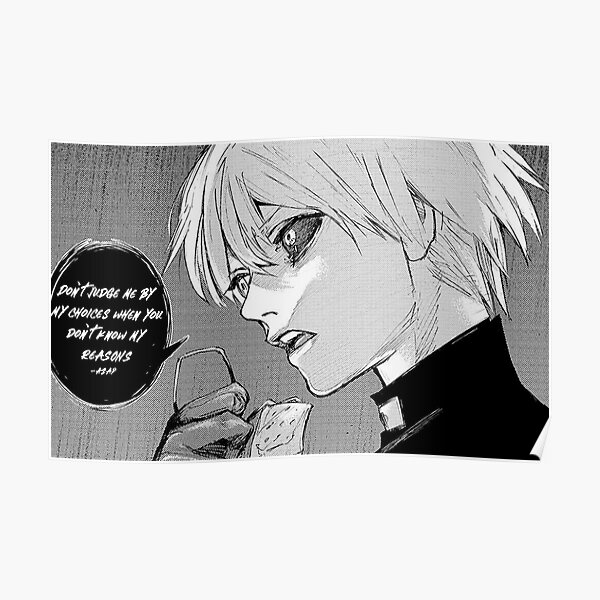 Kaneki Ken Manga Cap Ft A Ap Rocky Poster By Gxrxspe Redbubble