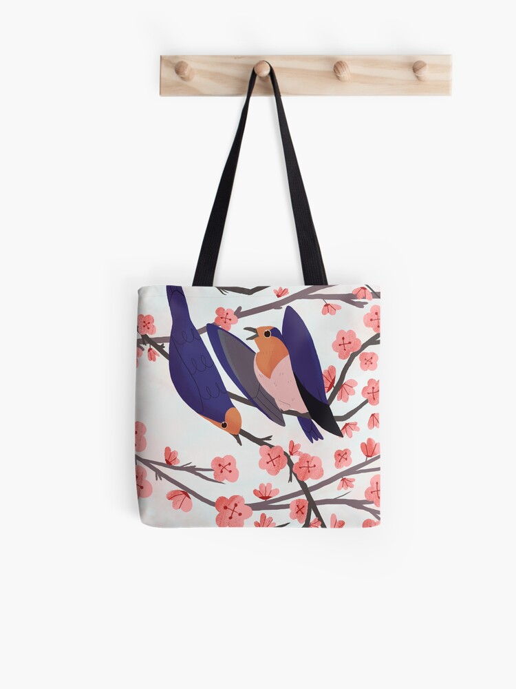 Thumbnail 1 of 2, Tote Bag, Cherry Blossom Swallow designed and sold by reimenayee.