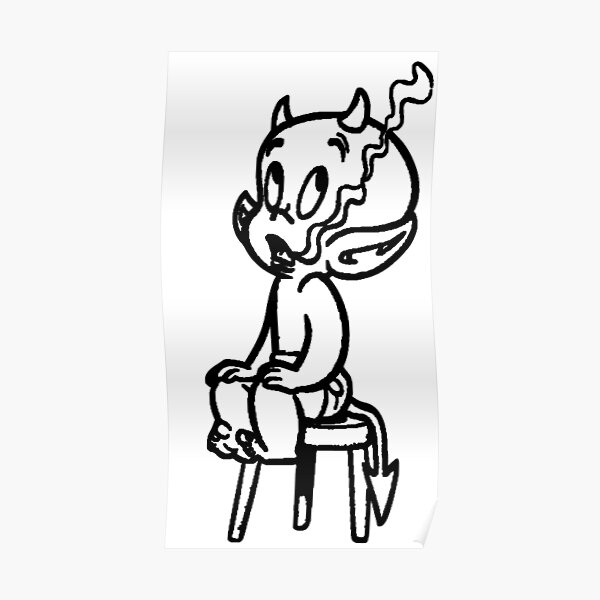 Lil Peep Style Hot Stuff Hellboy Sketch Poster