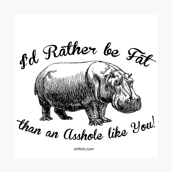 I'd rather be FAT than an ASSHOLE like YOU Photographic Print