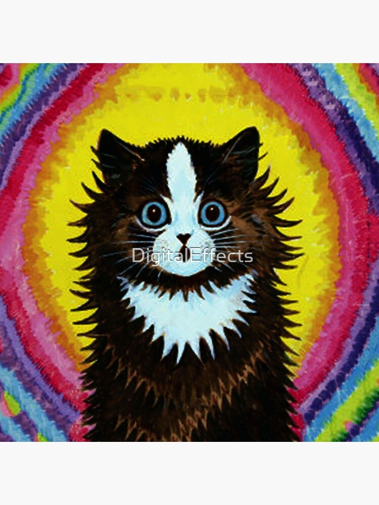 FLOWERED CAT : Vintage Psychedelic Abstract Louis Wain Print | Art Board  Print