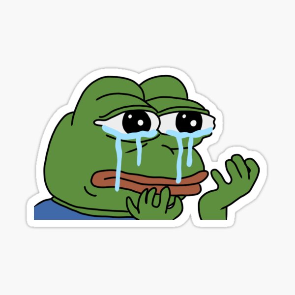 Crying Pepe Stickers | Redbubble