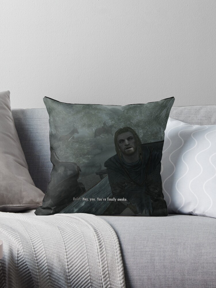 Hey You You Re Finally Awake Throw Pillow By Lavendermode Redbubble