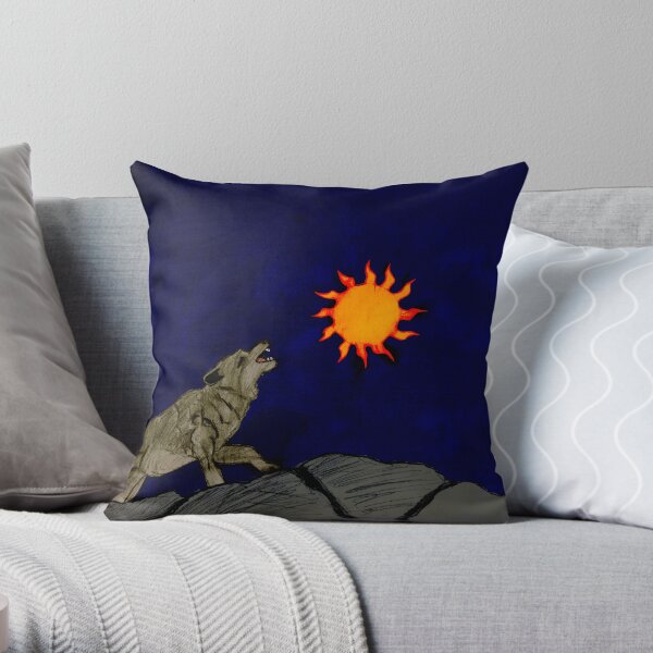 Howling Wolf Throw Pillow