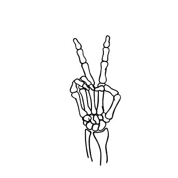Artwork thumbnail, peace out skeleton hand by liles-mar