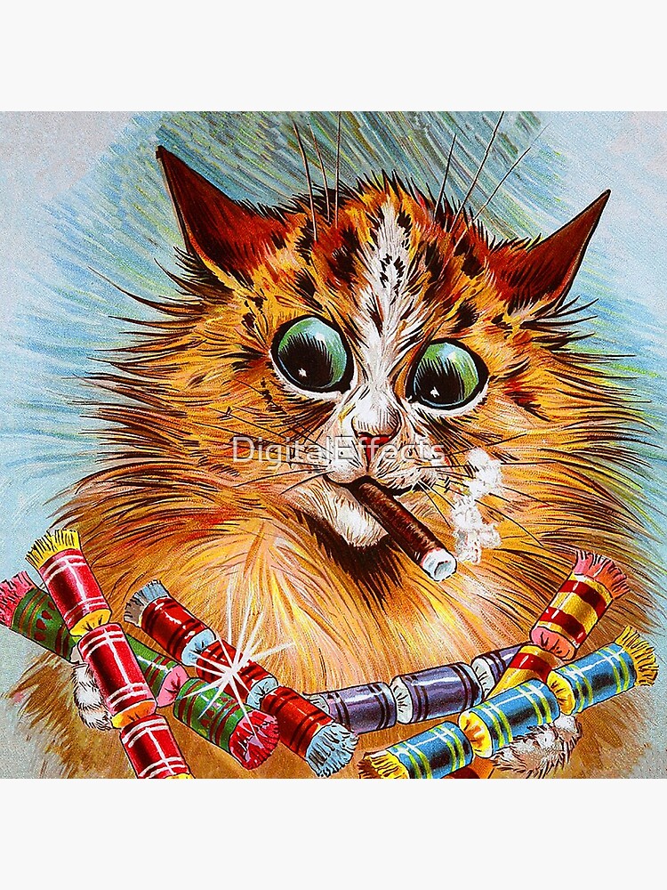 Party Cats Painting by Louis Wain Art Print Cats Smoking 