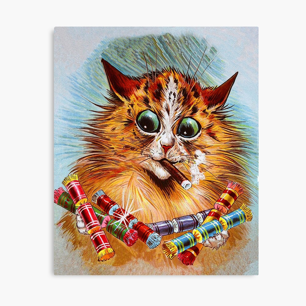 Poster Chat Drole Avec Cigare Louis Wain Cats Par Digitaleffects Redbubble