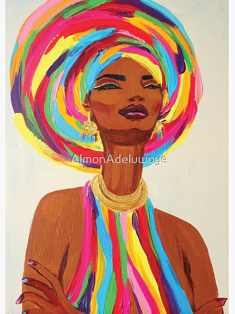 Tableau femme africaine coloré