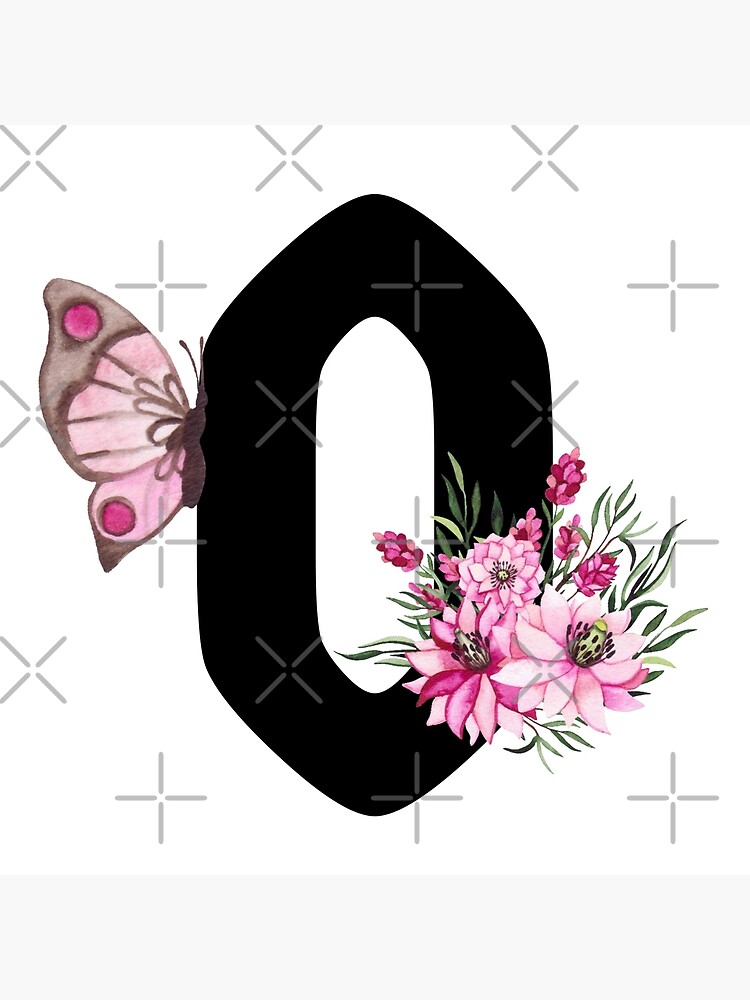 letter b alphabet monogram pink flower and butterfly Lightweight