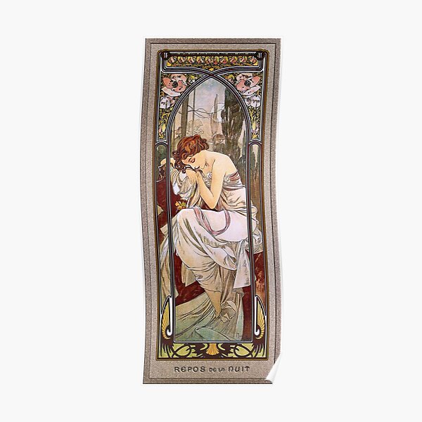 Rest Of The Night by Alphonse Mucha - Old Masters Paintings Reproduction Poster