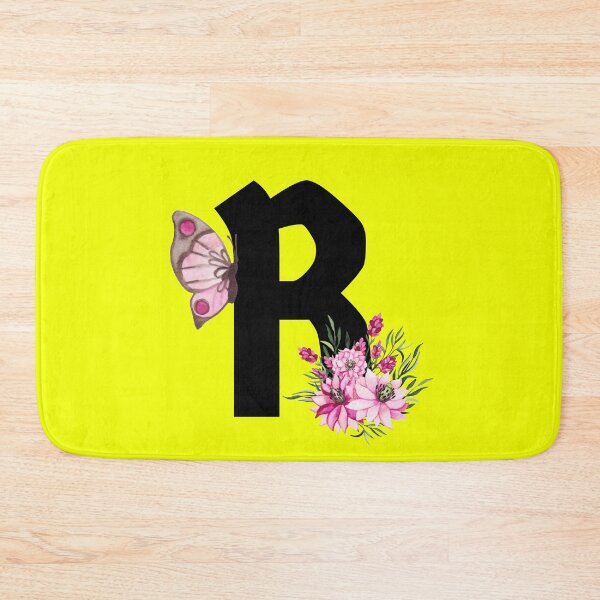 Item preview, letter r pink flower alphabet monogram butterfly designed and sold by atevern.