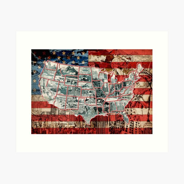 Item preview, usa map designed and sold by BekimART.