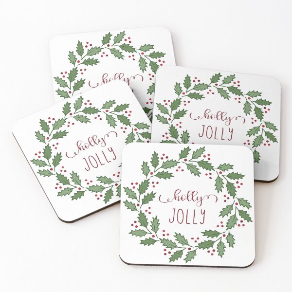 Item preview, Christmas holly lettering wreath designed and sold by HannaPaulina.