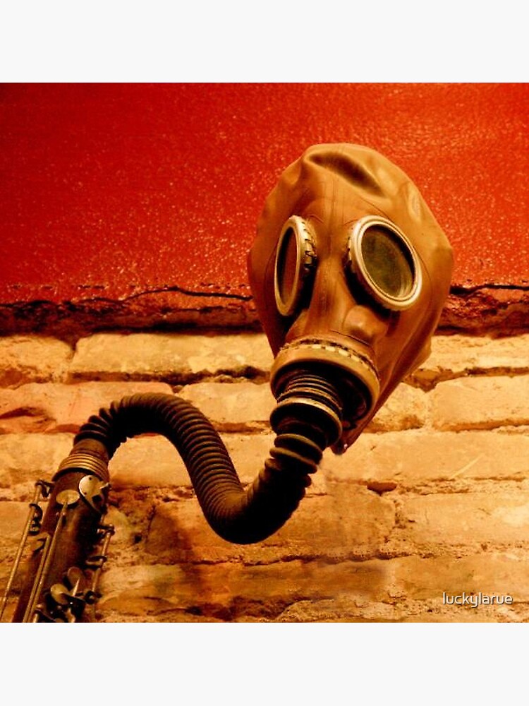"Gas Mask With " Poster for Sale by luckylarue Redbubble