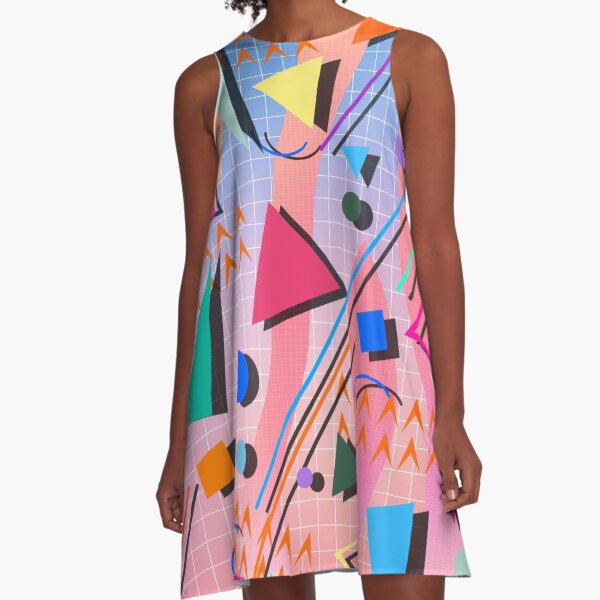 80s pop retro pattern 2 A-Line Dress