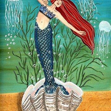Artwork thumbnail, Out Of Her Shell - Mermaid Art by Carol Ochs