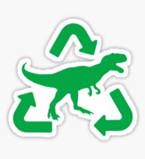 Tyrannosaurus Rex Recycled Dinosaur Gas Green Sticker