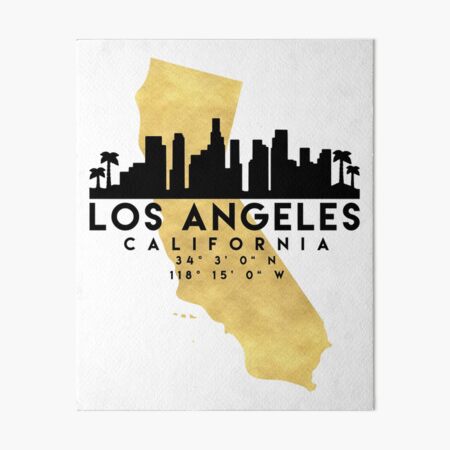 Artikel-Vorschau von LOS ANGELES KALIFORNIEN SILHOUETTE SKYLINE KARTE ART, designt und verkauft von deificusArt.