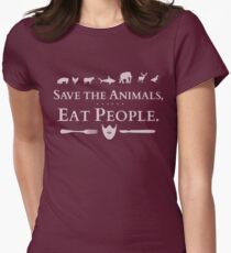 save the animals, EAT PEOPLE (2) Women's Fitted T-Shirt