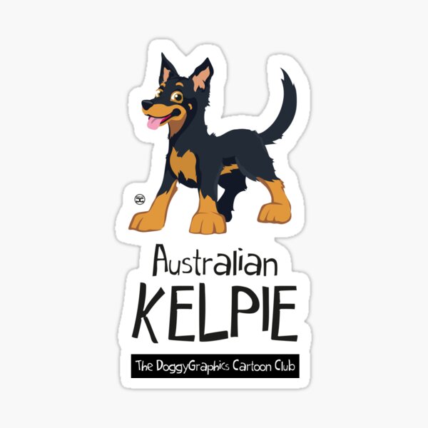 Cartoon Club Kelpie (Black & Tan) Sticker