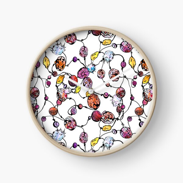 Perles aquarelle à la main sur fond blanc Horloge