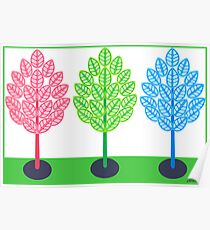 THREE TREES - BRUSH AND GOUACHE Poster