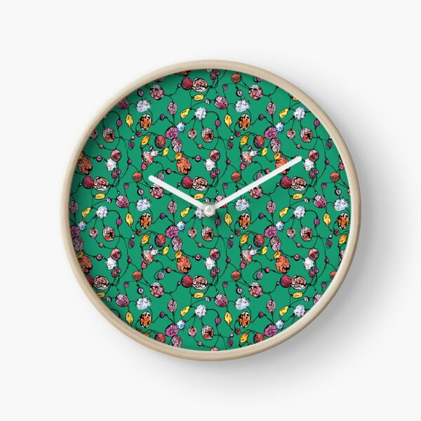 Perles vertes à la main Horloge