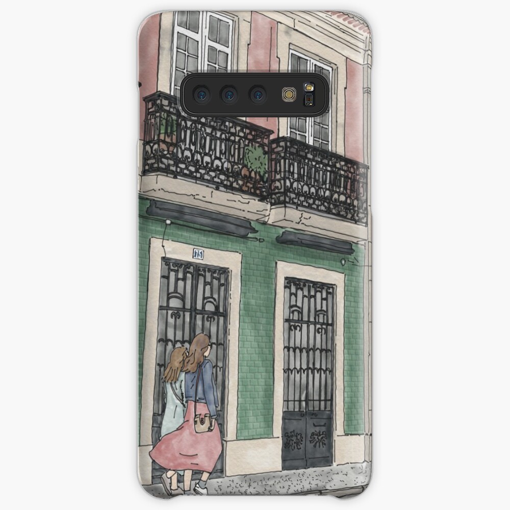 Lisbon street scene illustration Case & Skin for Samsung Galaxy