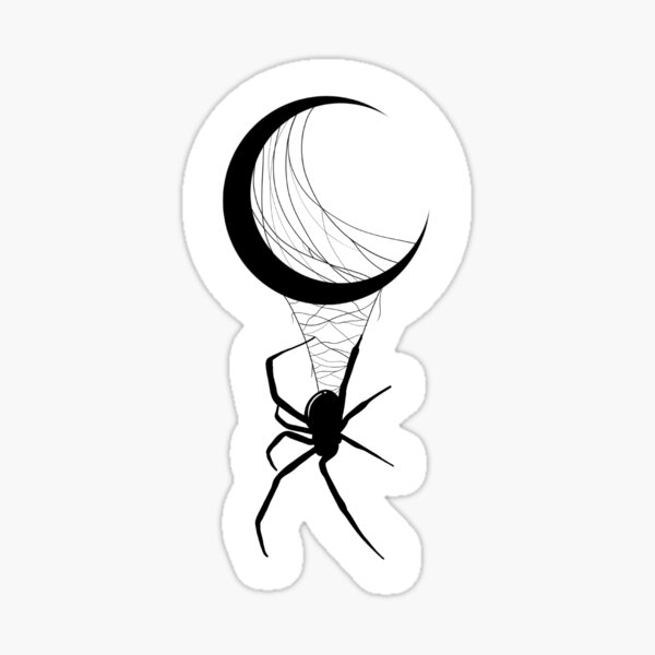 Item preview, Spider hanging from the moon - Tattoo inspired designed and sold by BlackXaeria.