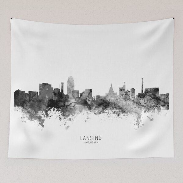 Item preview, Lansing Michigan Skyline designed and sold by ArtPrints.