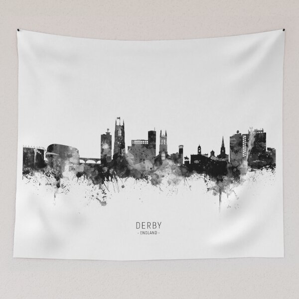 Aperçu de l'œuvre Derby England Skyline créée et vendue par ArtPrints.