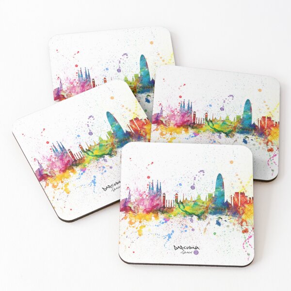 Item preview, Barcelona Spain Skyline designed and sold by ArtPrints.