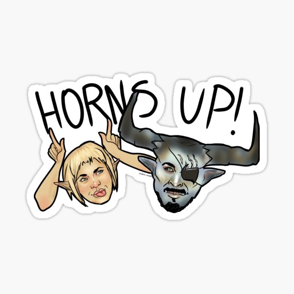 Horns Up Sticker