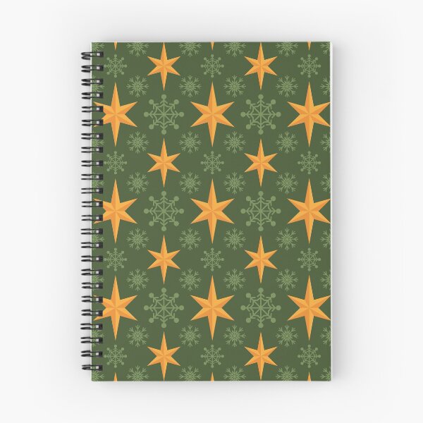 Item preview, Green and gold Christmas stars and snowflakes designed and sold by megaspy.