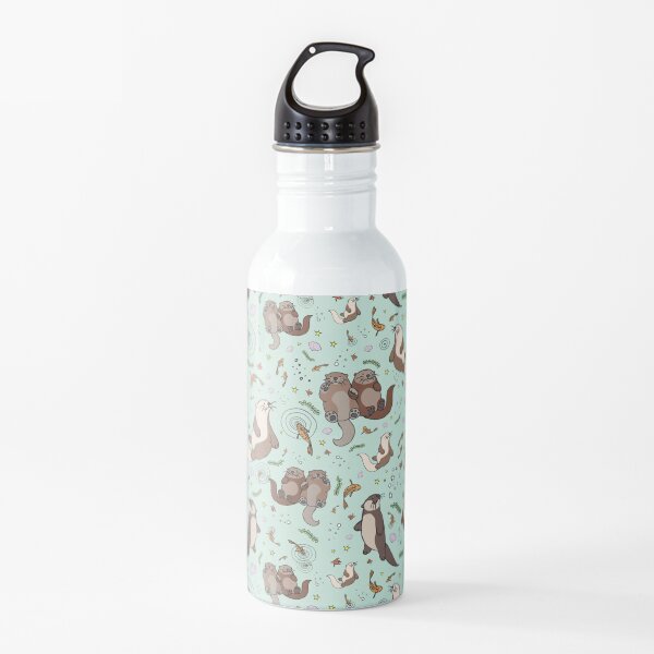 Otters in Blue Water Bottle